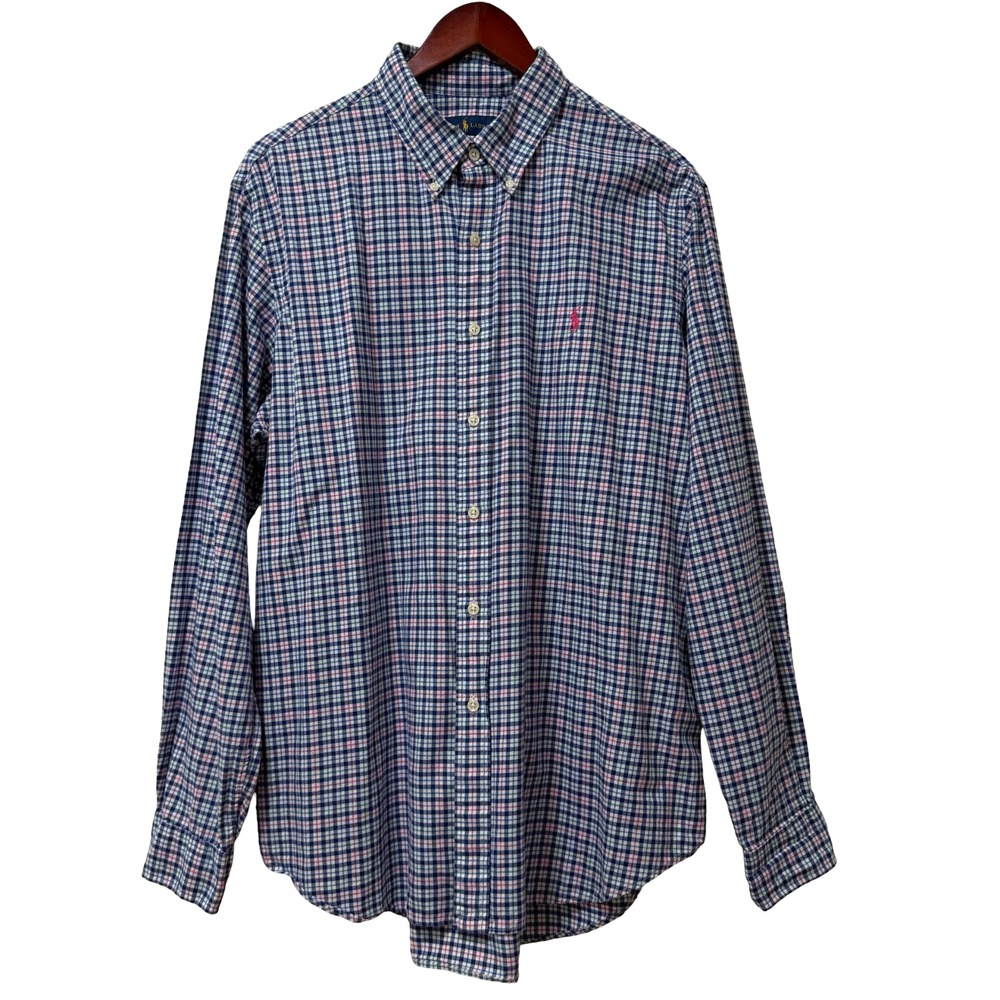 Ralph Lauren Mens Plaid Long Sleeve Button Up Shirt Size XL Preppy Church Office